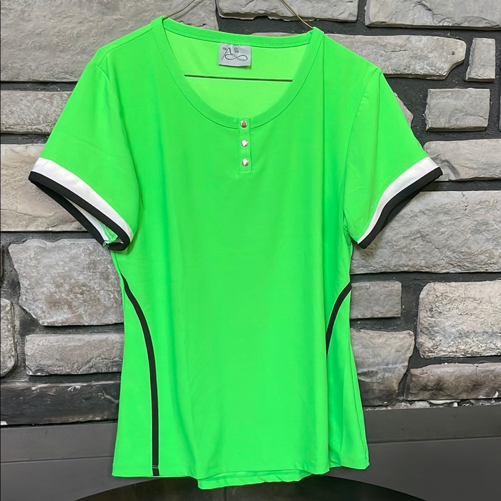Green Women's Top with Black Accents